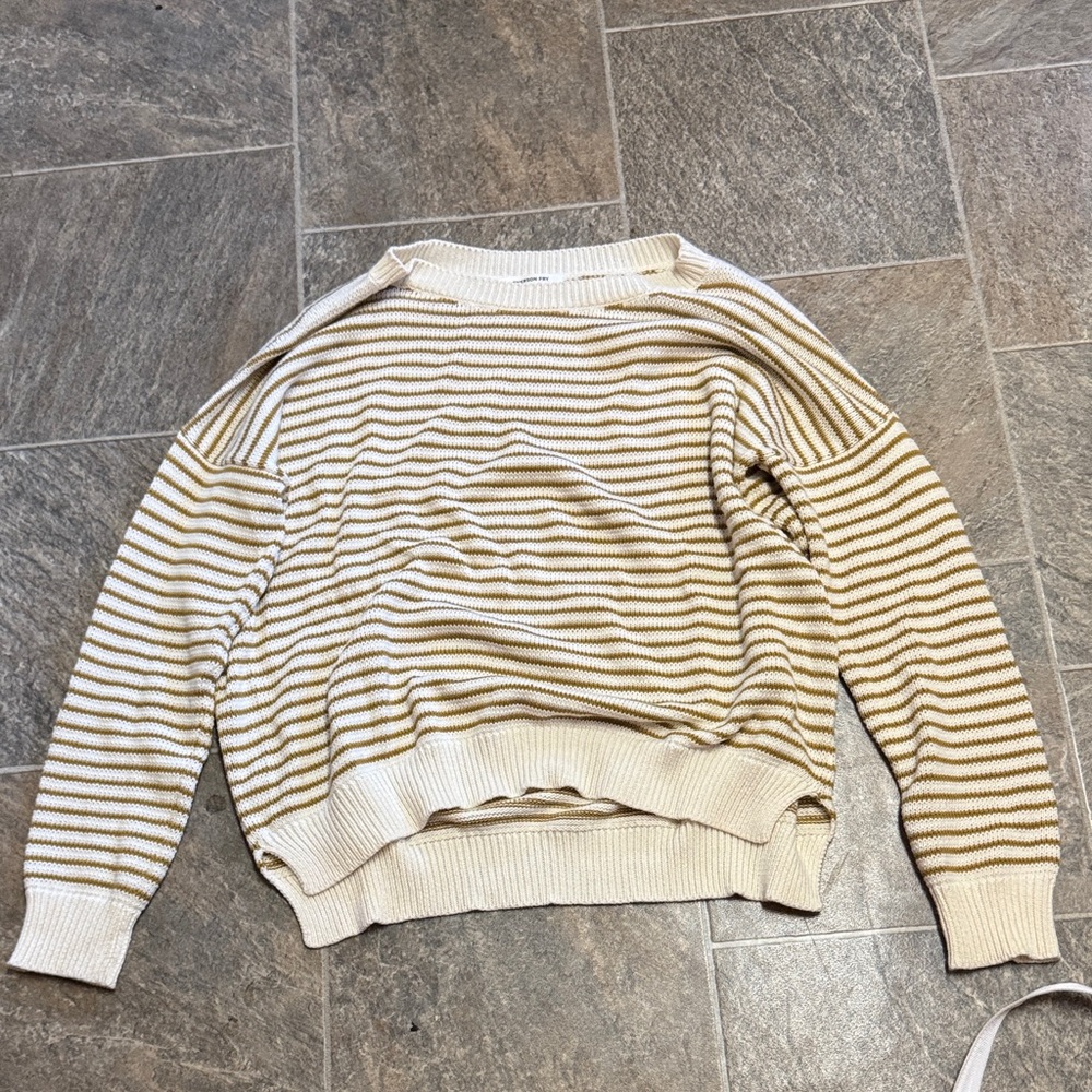 Emerson Fry Cream and Brown Striped Sweater